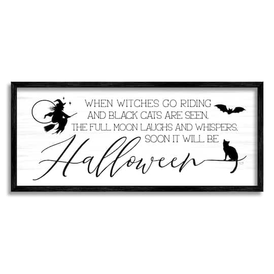 Stupell Industries Halloween Season Phrase Framed Giclee Art